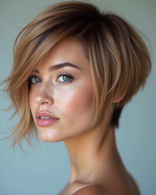 非対称フラクタルボブ - 黄金比に基づく精密なカット