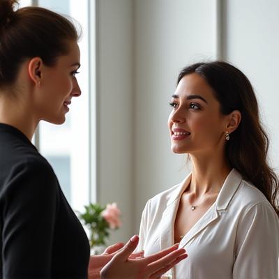 パターン認識と調和論を用いたパーソナルビューティーコンサルテーションの様子